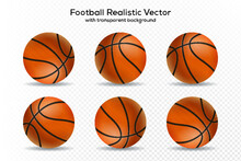 Basketball Realistic Vector Png Image, Basketball Ball Animate Spinning Vector Illustration With Transparent Background