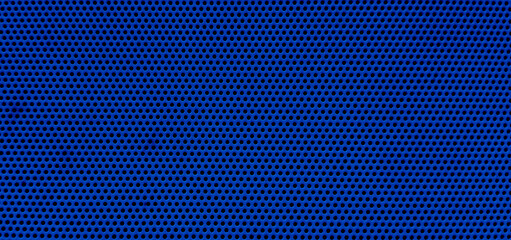 blue metal grid background with dots pattern.