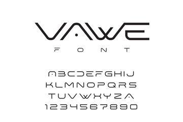 Poster - futuristic modern technology font vector design style.