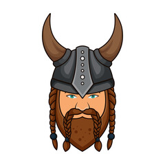 Wall Mural - Viking head mascot illustration. Premium logo