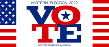 Vote America Midterm Election 2022  USA Banner Design Vector Illustration