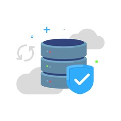 Poster - safe on cloud storage, automatically back up files periodically concept illustration flat design vector eps10. modern graphic element for landing page, empty state ui, infographic, icon