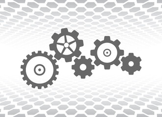 Wall Mural - gears teamwork mechanism icon