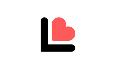 Fototapete - L symbol of love vector design illustration