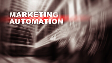 Sticker - Marketing automation Business, Technology strategy concept.