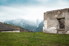 Abandoned Old House In The Mountain . Verhniy Zgid , North Ossetia-Alania