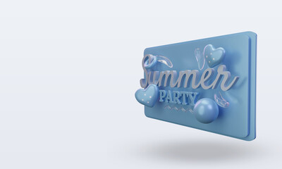 3d Summer party day love Micronesia flag rendering right view