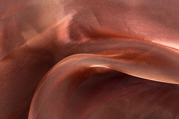 Wall Mural - The texture of the fabric is close-up brown.