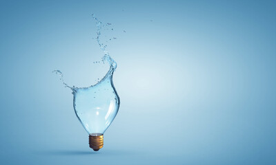 Wall Mural - Light bulb from water splash