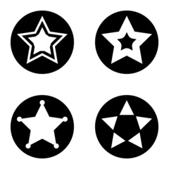 Wall Mural - Stars1sg Flat Icon Set Isolated On White Background