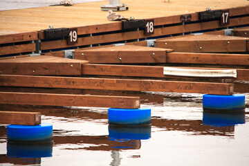 Poster - wooden pier for boats near the lake