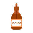 Glass bottle of iodine with a pipette