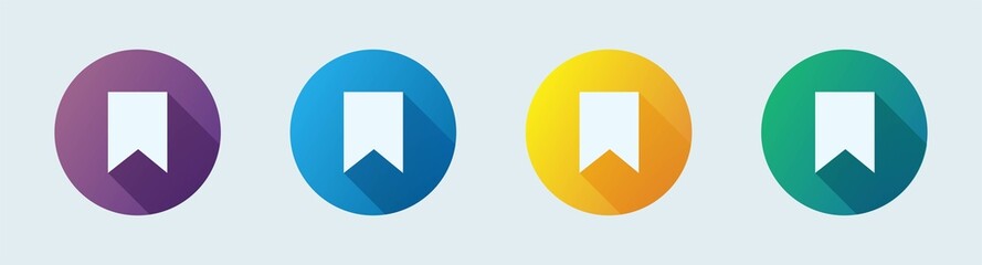 Poster - Set bookmark  vector icon in flat design style. Save symbol modern.