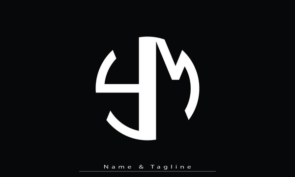 Alphabet letters Initials Monogram logo YM , MY