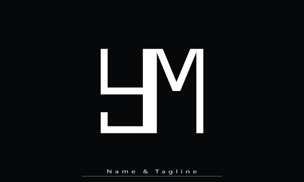 Alphabet letters Initials Monogram logo YM , MY