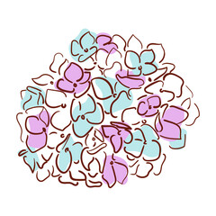 Wall Mural - Flower hydrangea line art in minimalism style