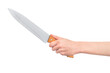 knife in hand on a white background. 