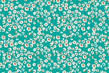 Seamless Pattern With White And Red Dots, Blots. Abstract Field With Tiny Flowers. 