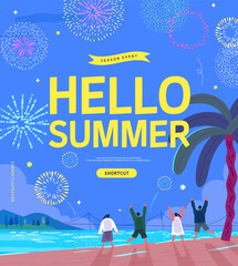 Wall Mural - summer shopping event illustration. Banner
