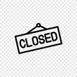 © Leo Kavalli - Closed banner simple icon, vector. Flat design. Transparent grid.ai