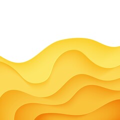 Wall Mural - Abstract yellow background in cut paper style. Cutout orange wallpaper. Wavy template for save the Earth posters, eco brochures, business presentations. Vector card illustration of papercut background