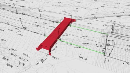 Wall Mural - demonstration of the intersection clashes of utilites city systems of bim models of infrastructure p
