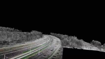 Wall Mural - dense points cloud information model of infrastructure area obtained by aerial laser scanning