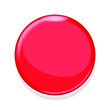 Red Blank glass button isolated on a white background. 3d rendering