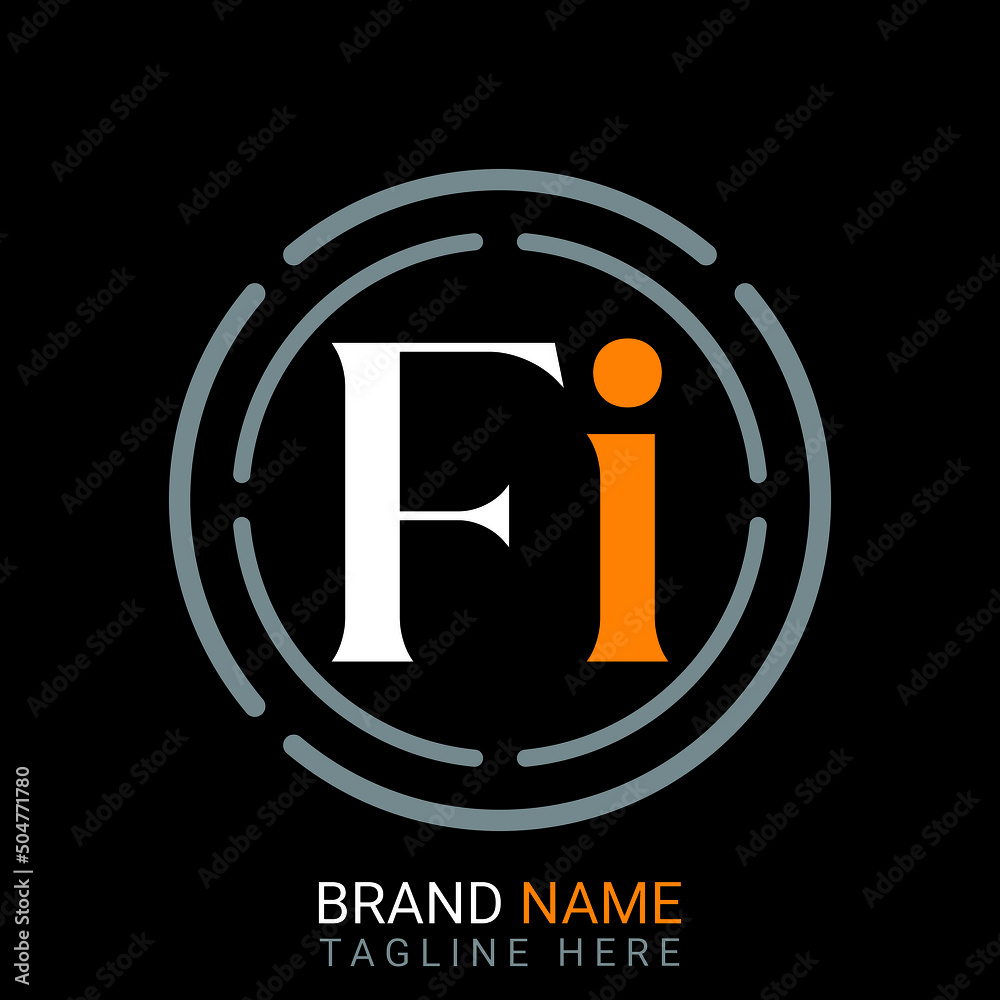 Fi Letter Logo design. white background. Stock Vector | Adobe Stock