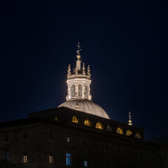 Sticker - nighttime view of the illuminated cupola and basilica of Saint Ignatius of Loiola