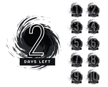 Abstract Number Of Days Left Grunge Label