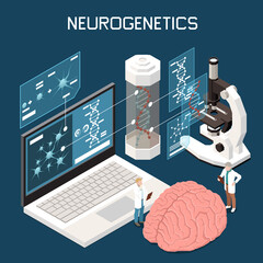 Sticker - Neuroscience Isometric Composition