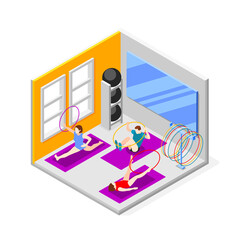 Poster - Hula Hoop Fitness Isometric Background