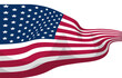 Long and waving flag of U.S.A in cartoon style, Vector illustration