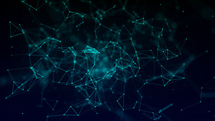 Poster - Abstract digital connection dots and lines. Technology background.