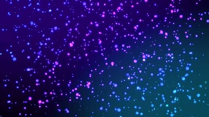 Wall Mural - blue and pink bokeh particles glitter dust gradient abstract background. futuristic glow in space.