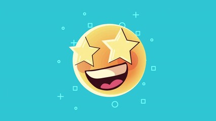 Poster - happy emoticon character animation