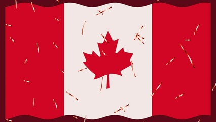 Wall Mural - canadian flag waving celebration animation