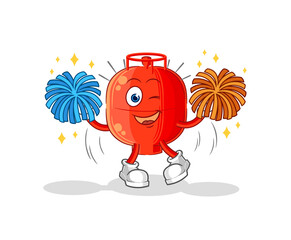 Poster - gas cylinder cheerleader cartoon. cartoon mascot vector