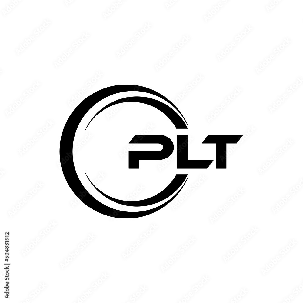 PLT letter logo design with white background in illustrator, vector ...