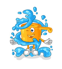 Wall Mural - water dipper fresh with water mascot. cartoon vector