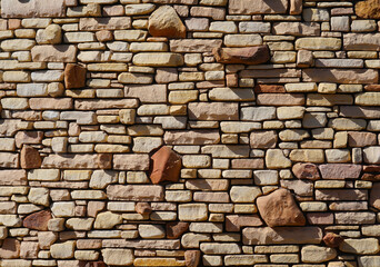 Wall Mural - facade view of old brick wall background