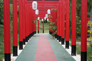 Wall Mural - red fence