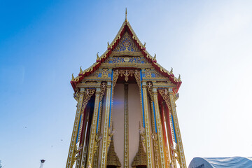 Wall Mural - Bangkok, Thailand - April, 22, 2022 : Thai Buddhist church of Sai Yai Temple at Bangkok, Thailand.