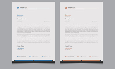 Wall Mural - New elegant company professional abstract clean unique modern creative corporate blue business style letterhead template design with standard sizes.