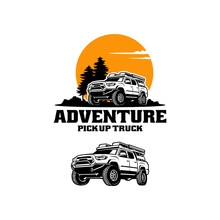 Set Of Pick Up Truck Adventure Logo Design