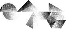 Distorted Geometric Shape . Minimal Art Design . Noise Destroyed  Logo . Trendy Grainy Shapes . Graph Print Texture .Spray Effect .Grunge Texture . Distressed Element .vector 