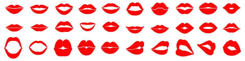 Wall Mural - Lips icon vector set. kiss illustration sign collection. woman symbol.