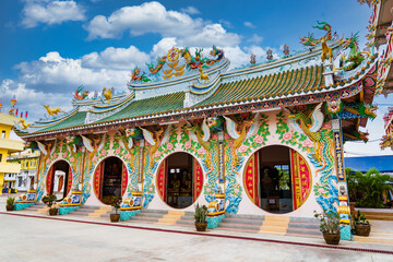 Wall Mural - Nakhon Sawan, Thailand - March, 23, 2022 : Shrine Serpent king Chan Sen Is a Chinese style temple Created for people to worship gods.