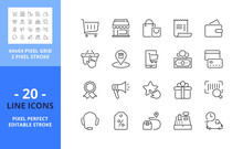 Line Icons About Buy. Pixel Perfect 64x64 And Editable Stroke
